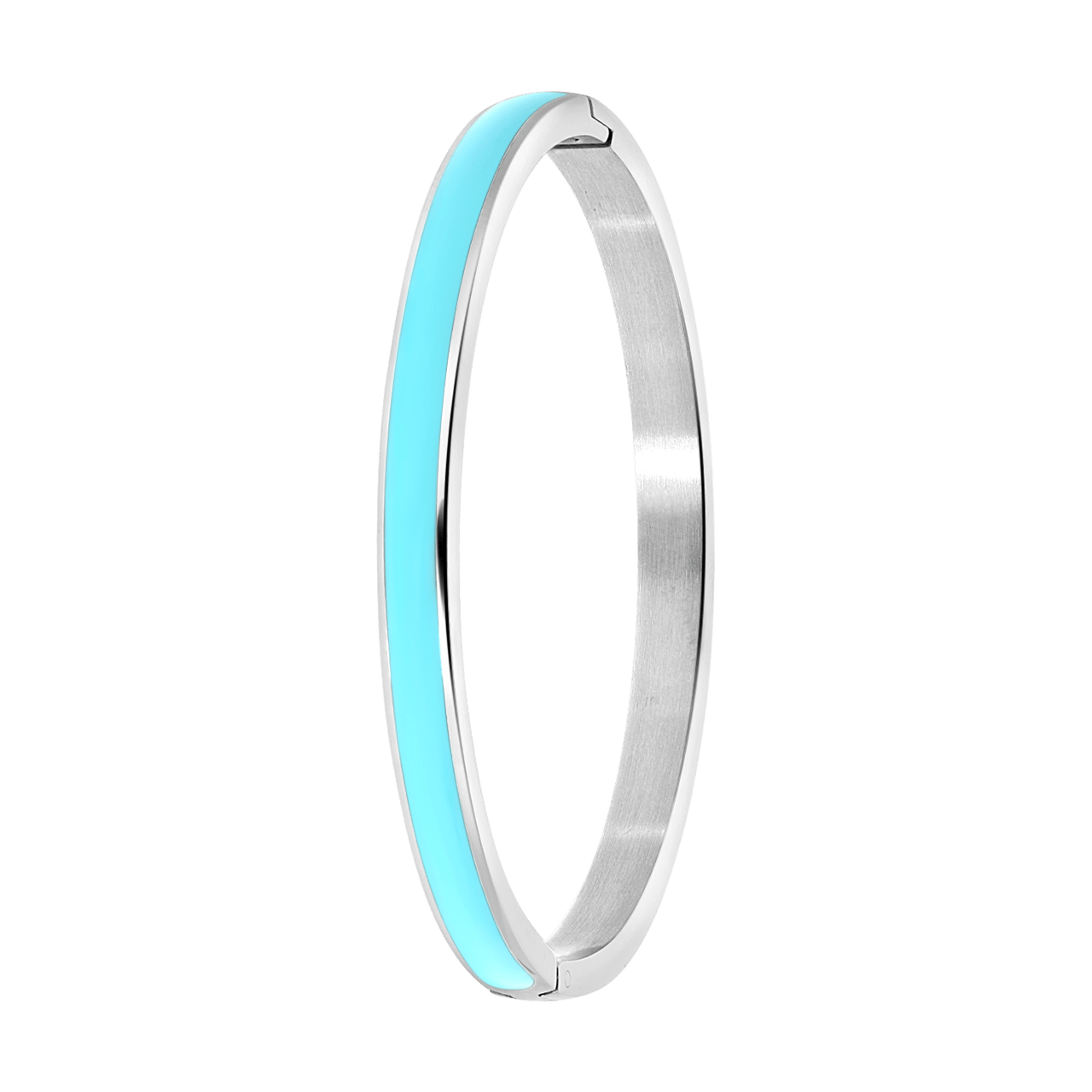 Gerecycleerd stainless steel kinderarmband met emaille aqua