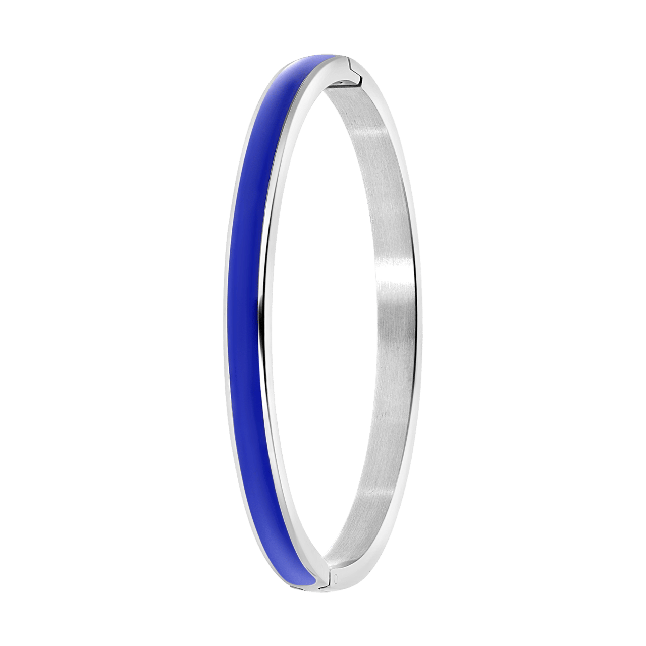 Gerecycleerd stainless steel kinderarmband met emaille sapphire
