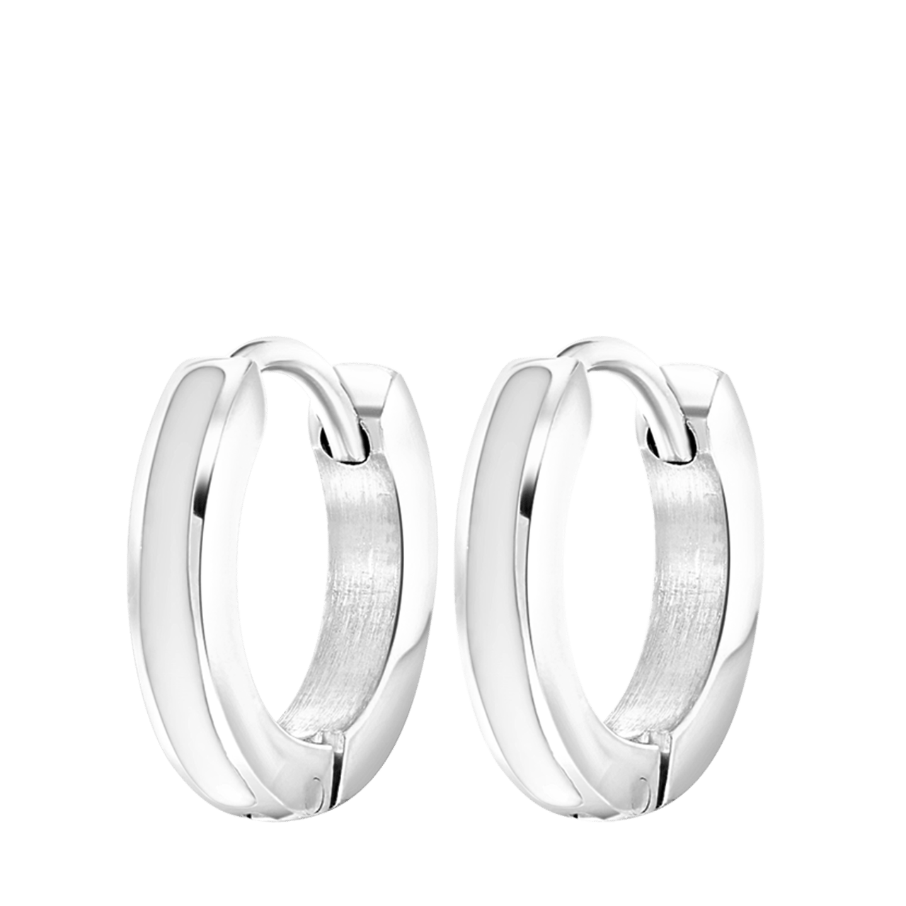 Stainless steel goldplated kinderoorringen met emaille wit