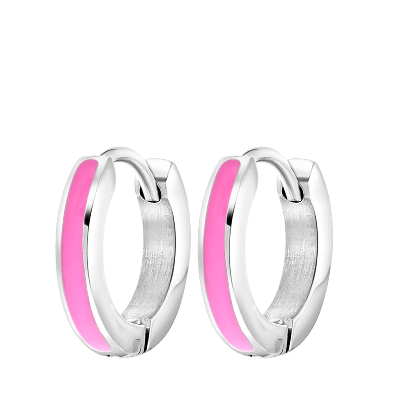 Gerecycled stalen kinderoorbellen met emaille licht roze