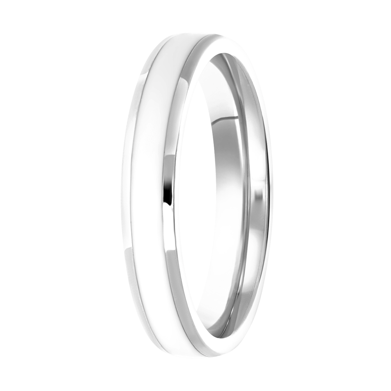 Gerecycled stainless steel kinderring met emaille wit