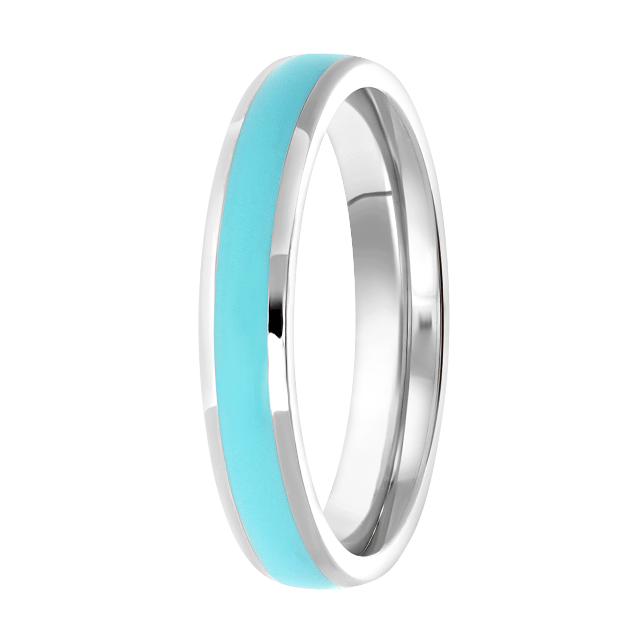 Kinderring, Edelstahl, mit Emaille, Aqua