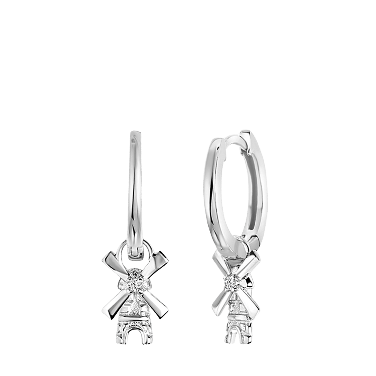 Ohrringe, 925 Silber, mit Anhänger, Mühle
