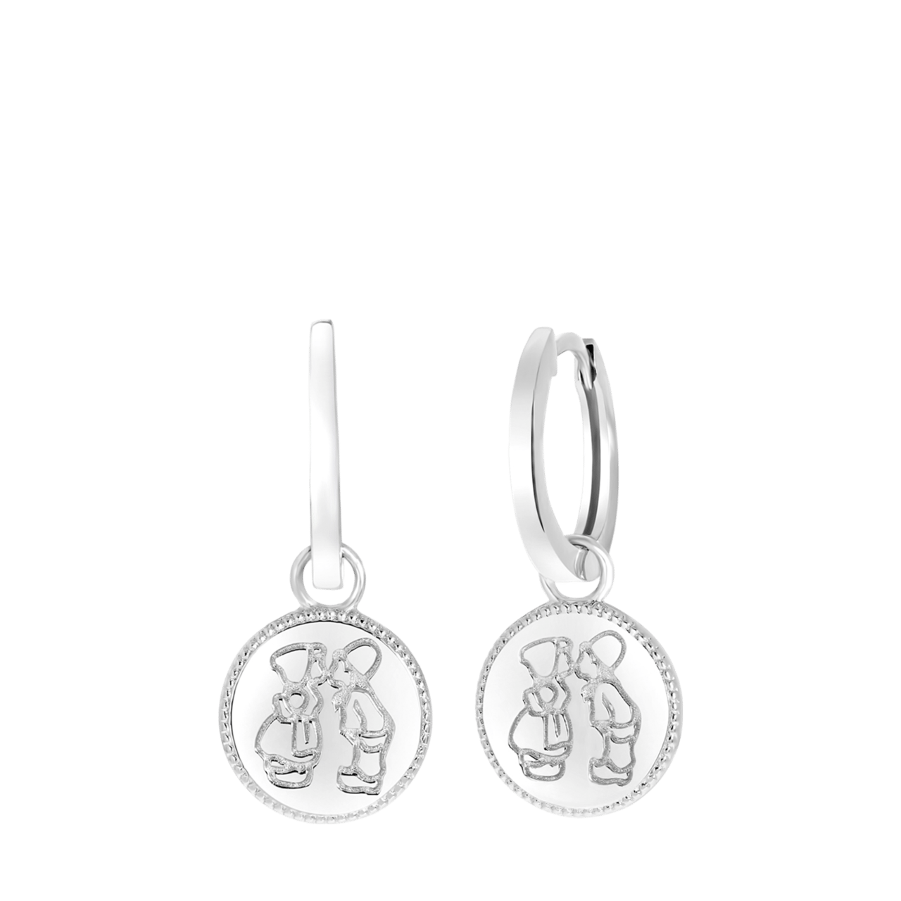 Ohrringe, 925 Silber, mit Anhänger, küssendes Pärchen