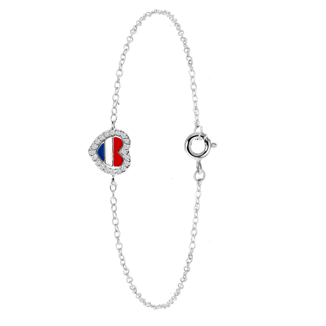 Zilveren armband hart Nederland