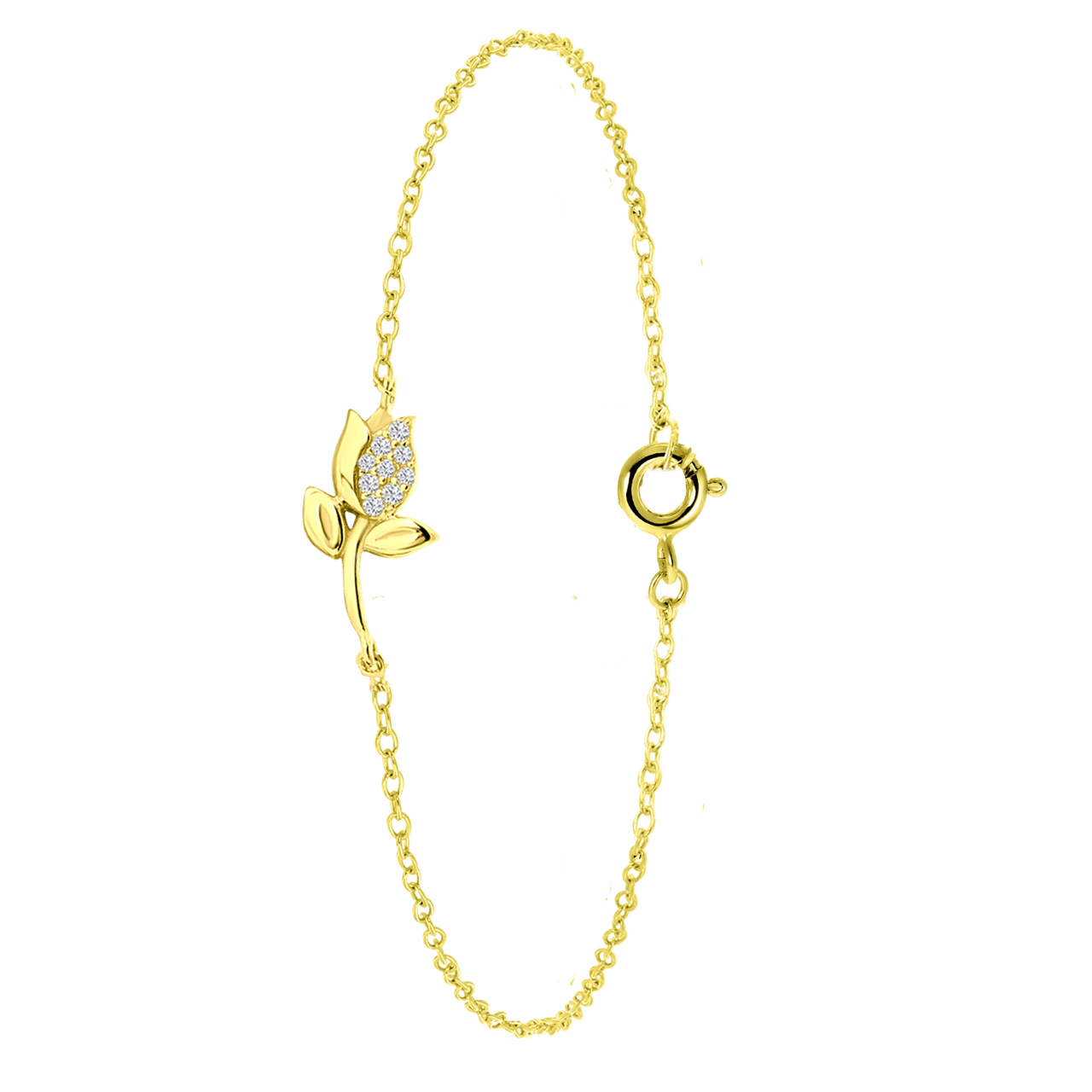 Armband, 925 Silber, vergoldet, Tulpe