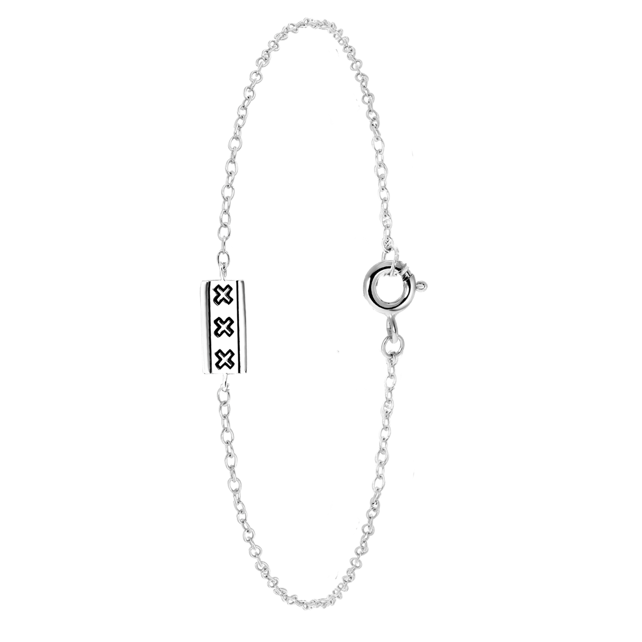 Zilveren armband bar kruisjes Amsterdam
