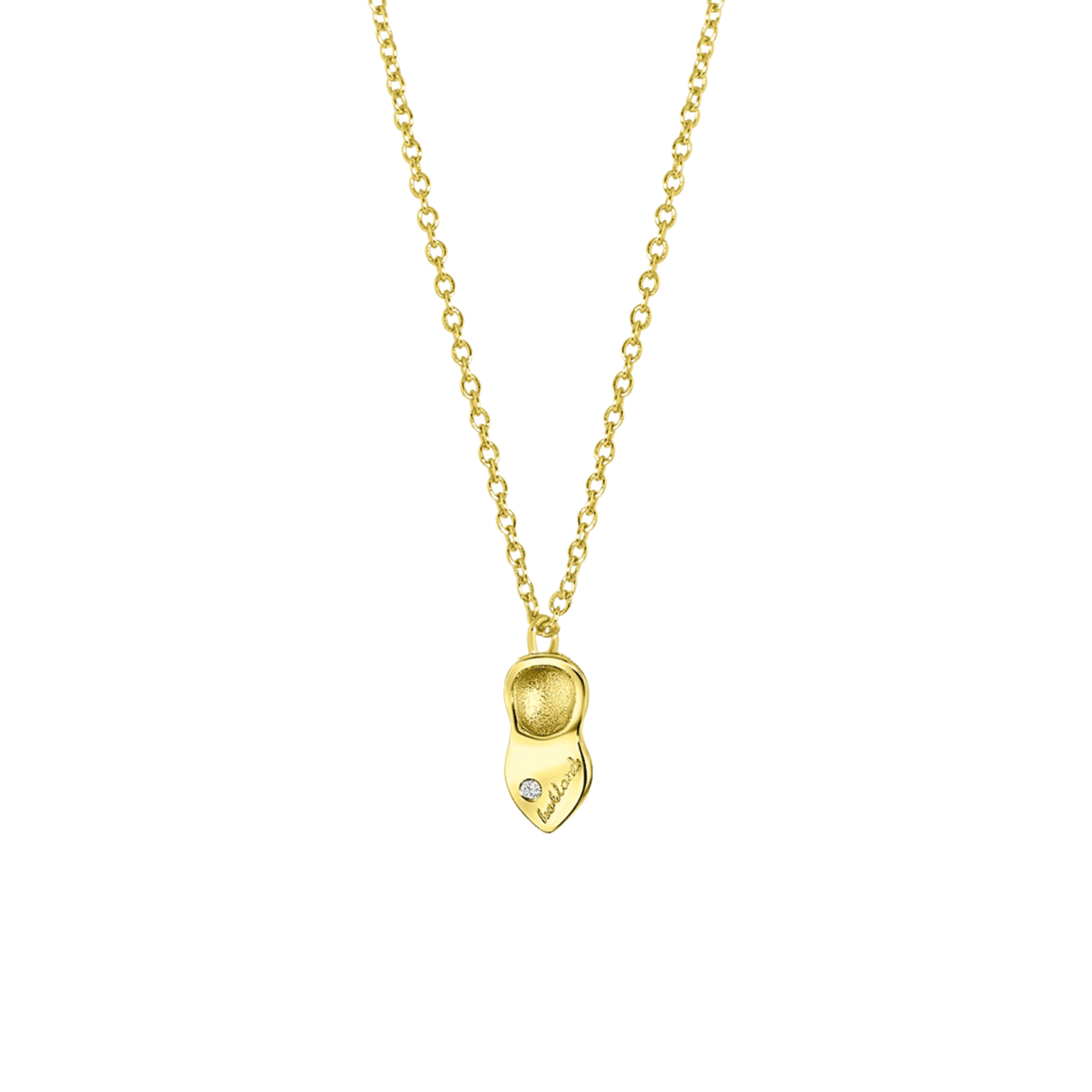 Zilveren goldplated ketting met hanger klomp