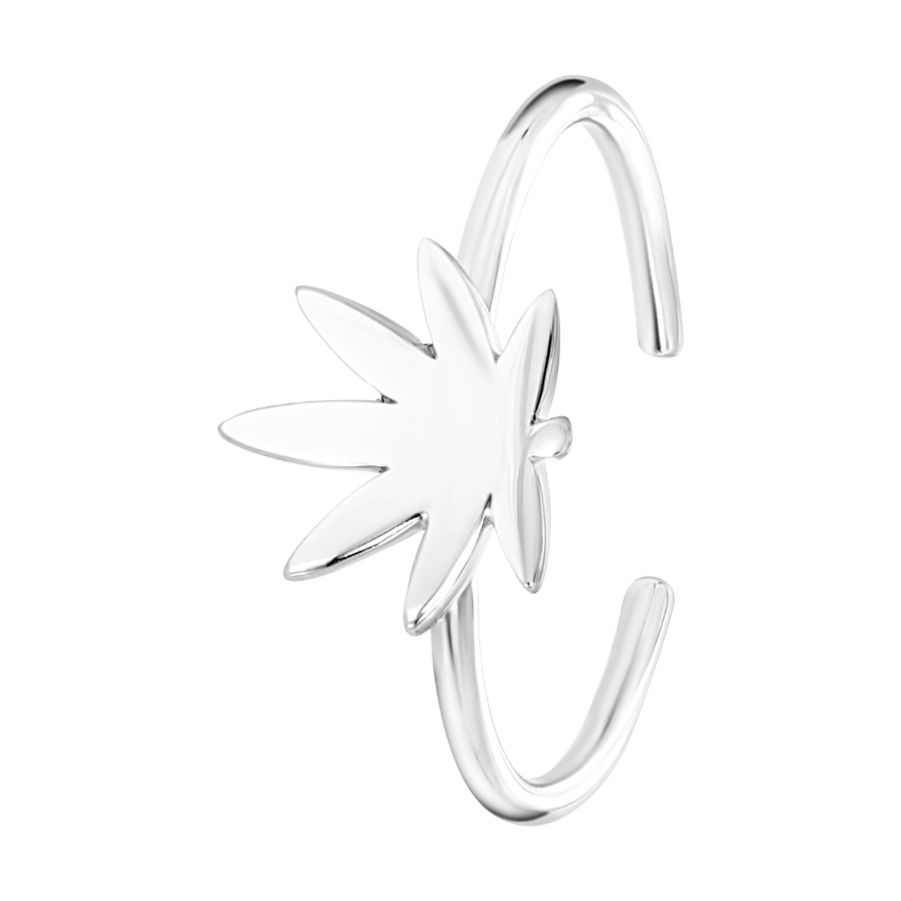 Ring, 925 Silber, verstellbar, Cannabisblatt