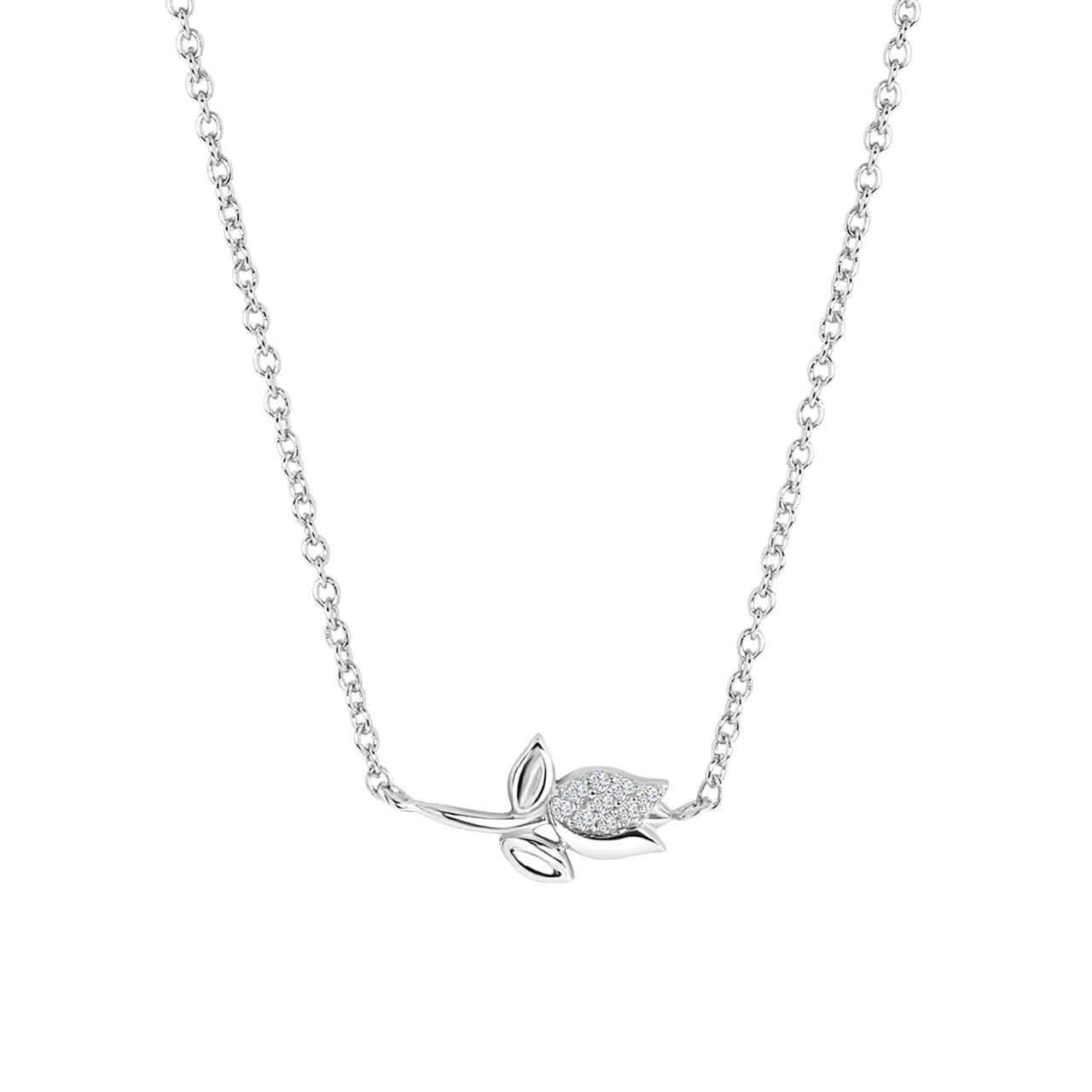 Kette, 925 Silber, vergoldet, mit Anhänger, Tulpe