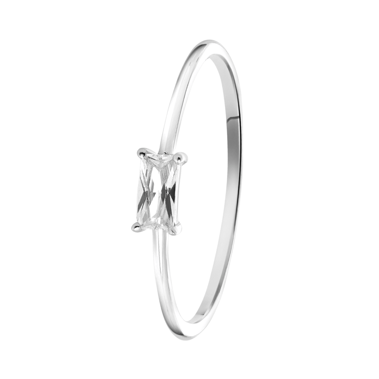 Zilveren ring baguette
