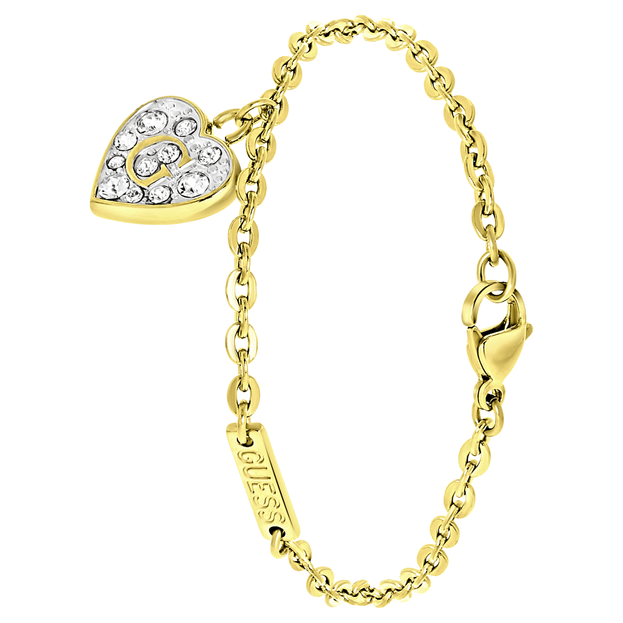 Guess stalen goldplated armband hart G SHINE