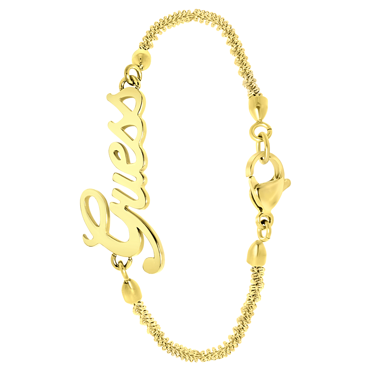 Guess stalen goldplated armband Guess LOGO POWER