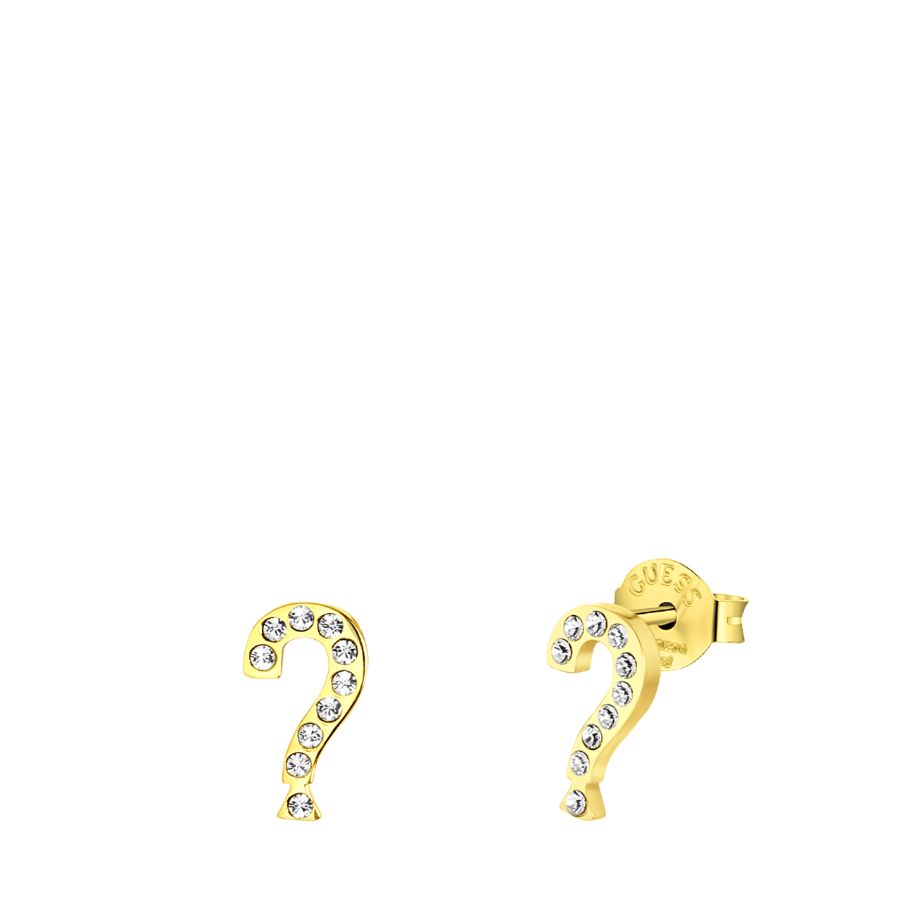 Guess stalen goldplated oorknoppen met kristal voor dames