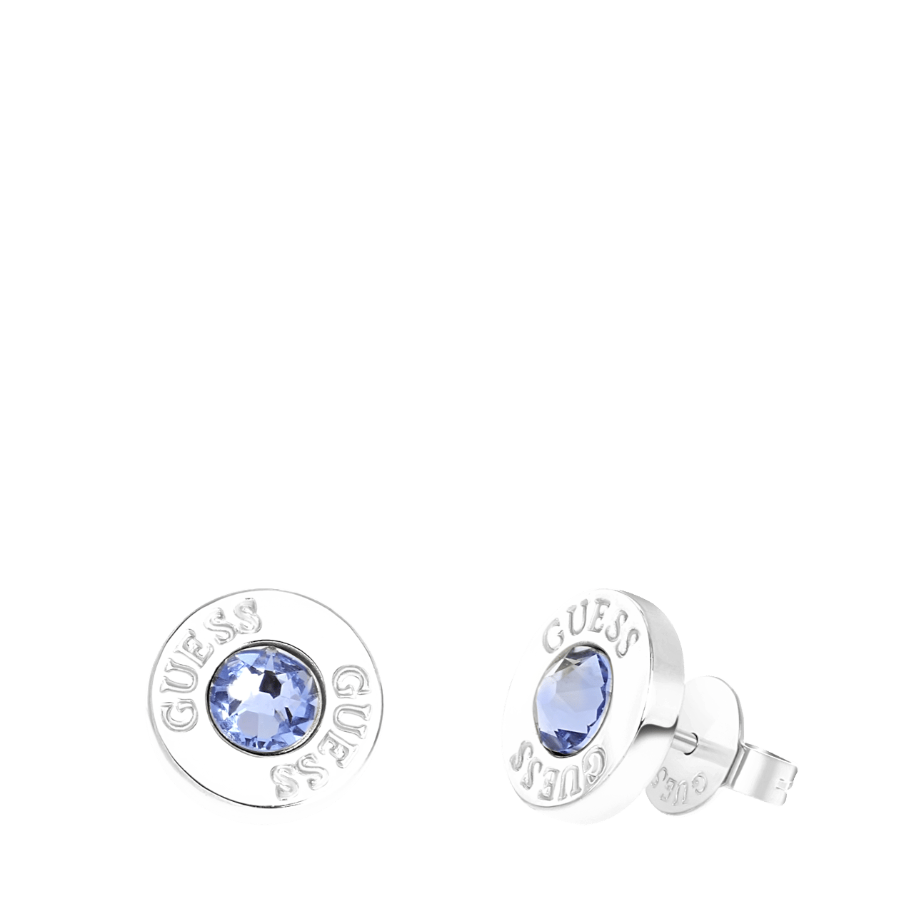 Guess stalen oorbellen denim blue SHINY CRYSTALS