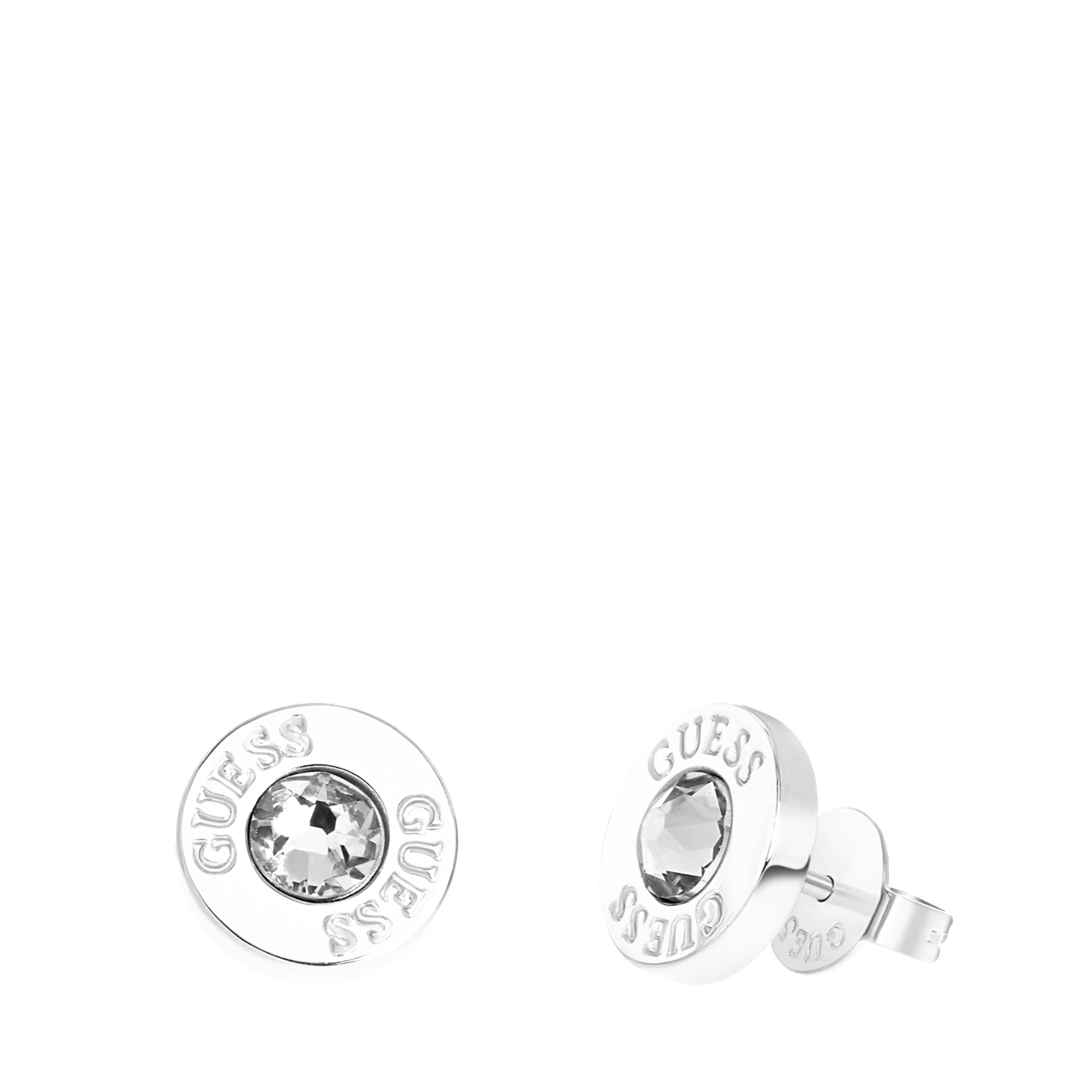 Guess stalen oorbellen clear SHINY CRYSTALS