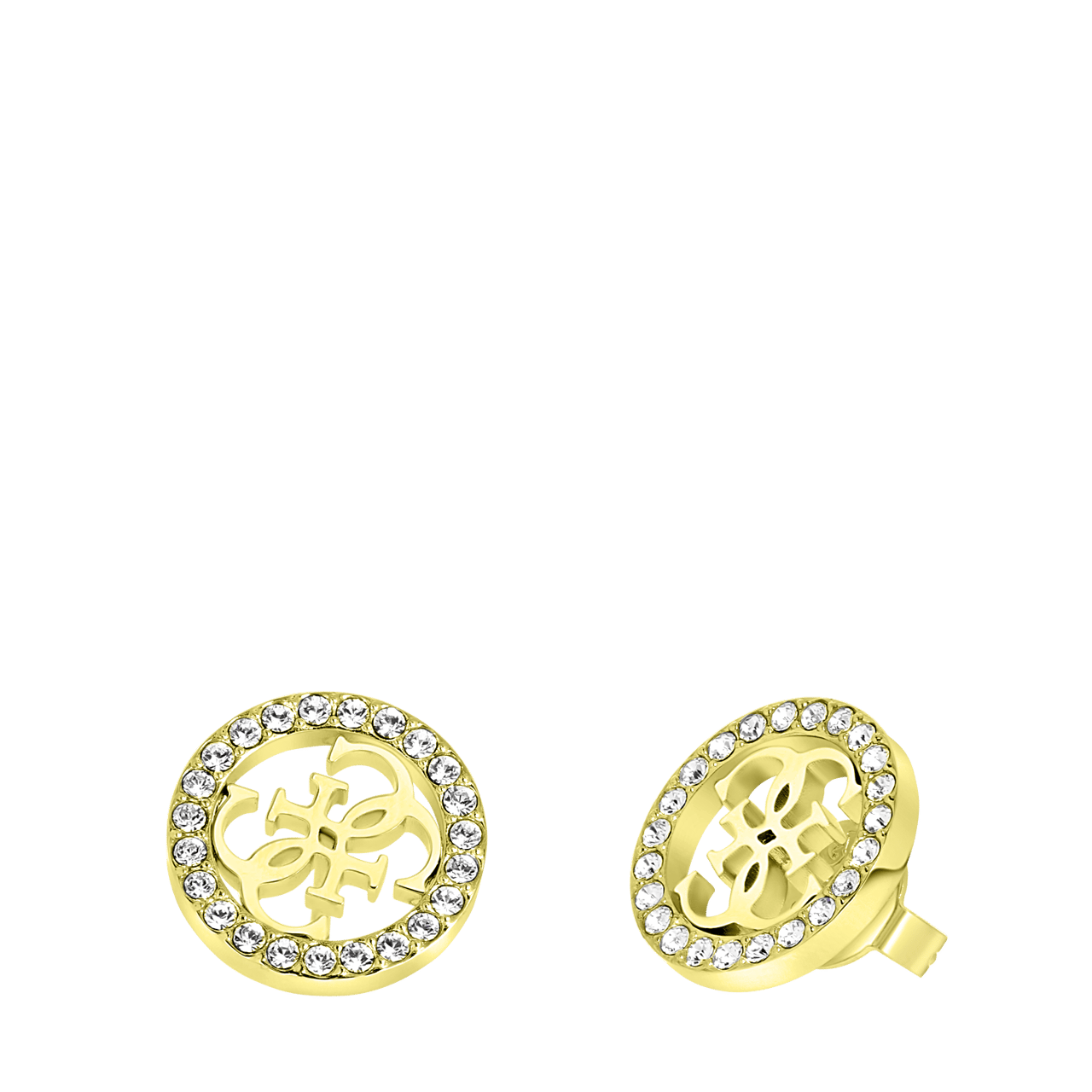 Guess stalen goldplated oorbellen 4G TROPICAL SUN