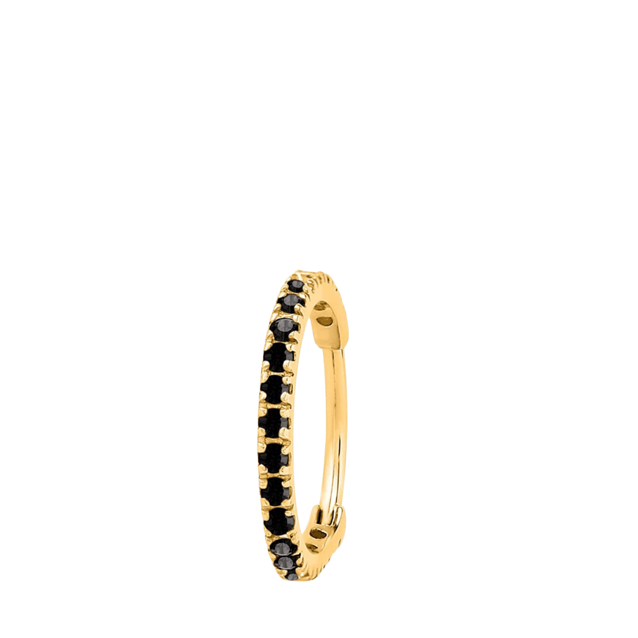 Helix-Piercing aus Edelstahl, vergoldet, schwarz, Zirkonia