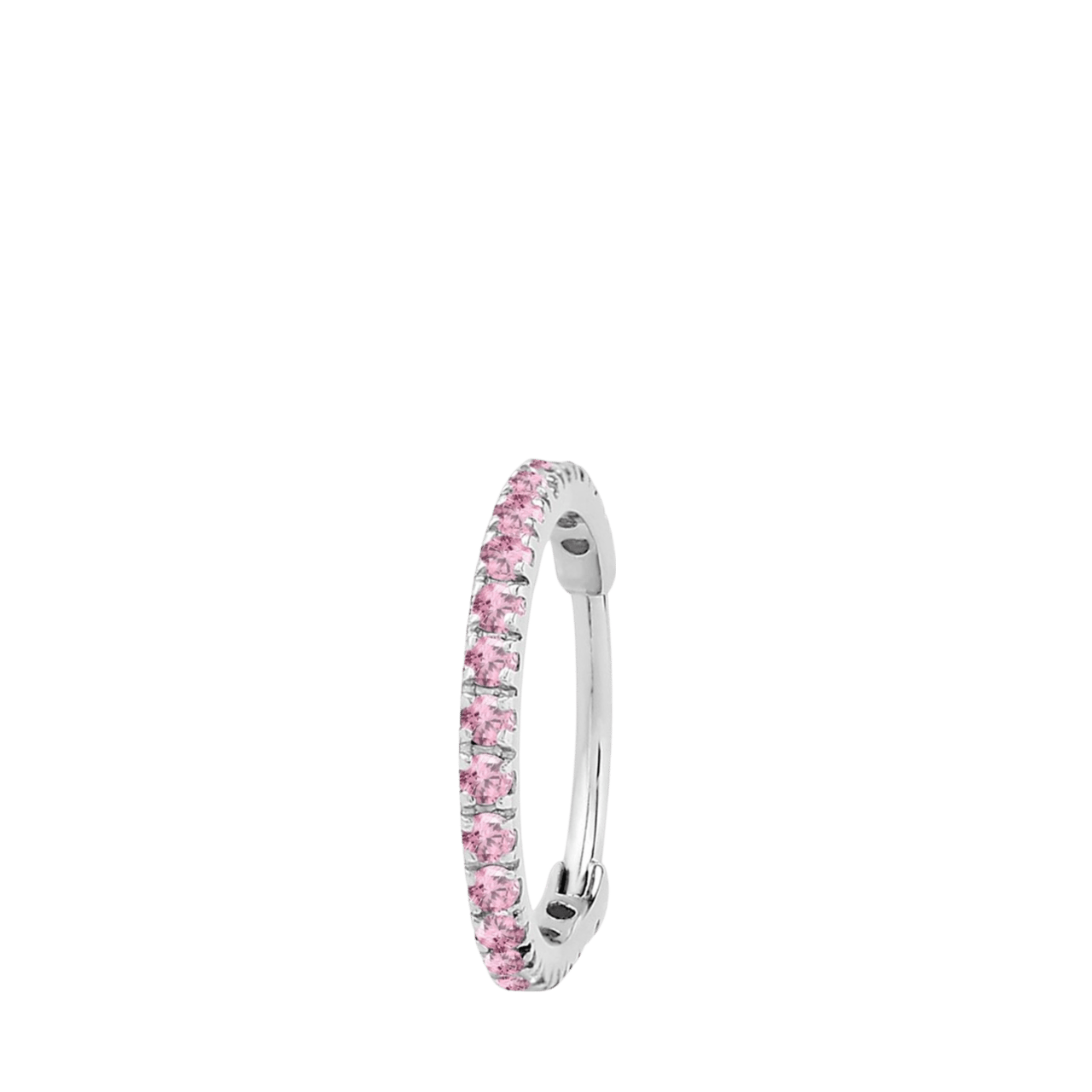 Stainless steel helixpiercing licht roze zirkonia