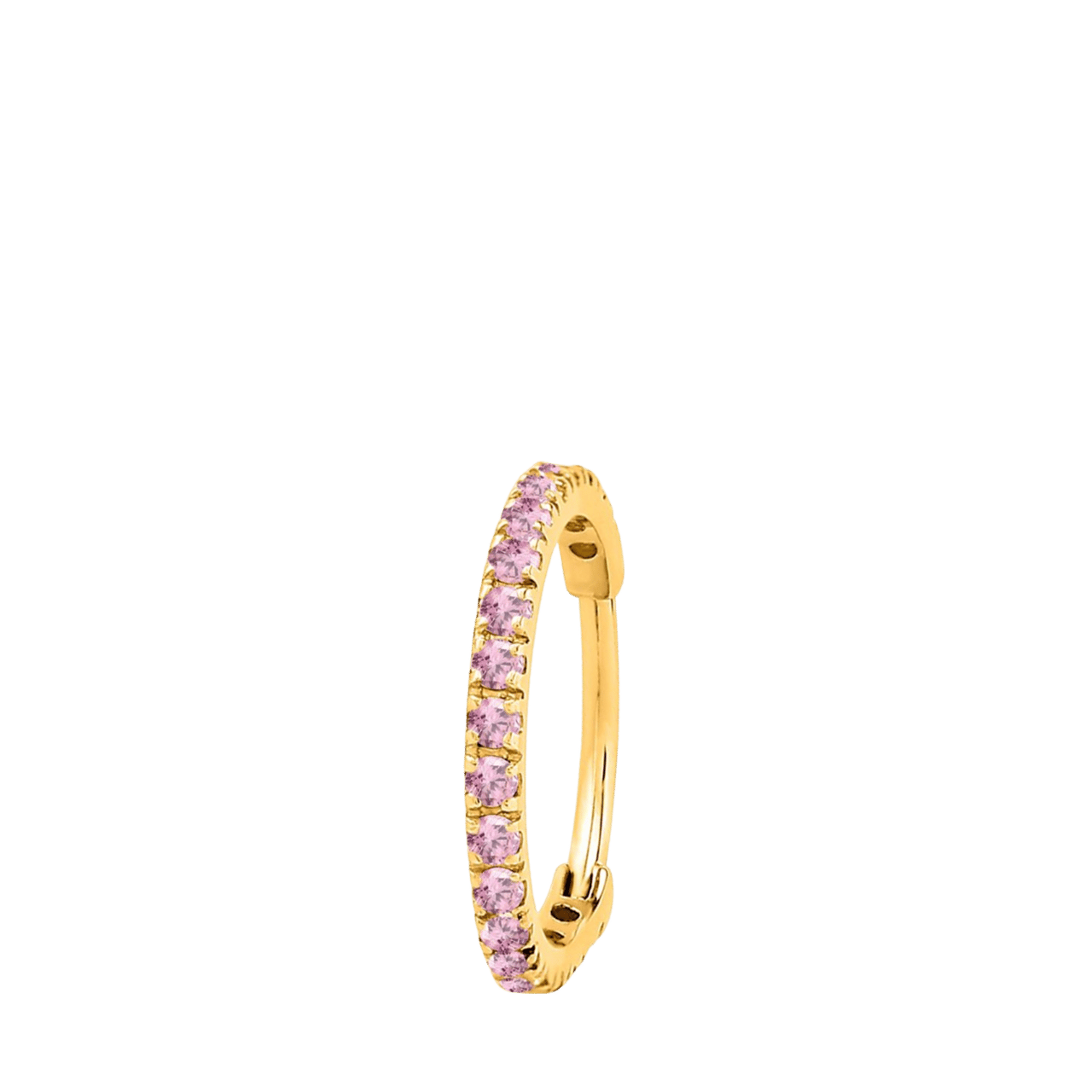 Stainless steel helixpiercing gold licht roze zirkonia