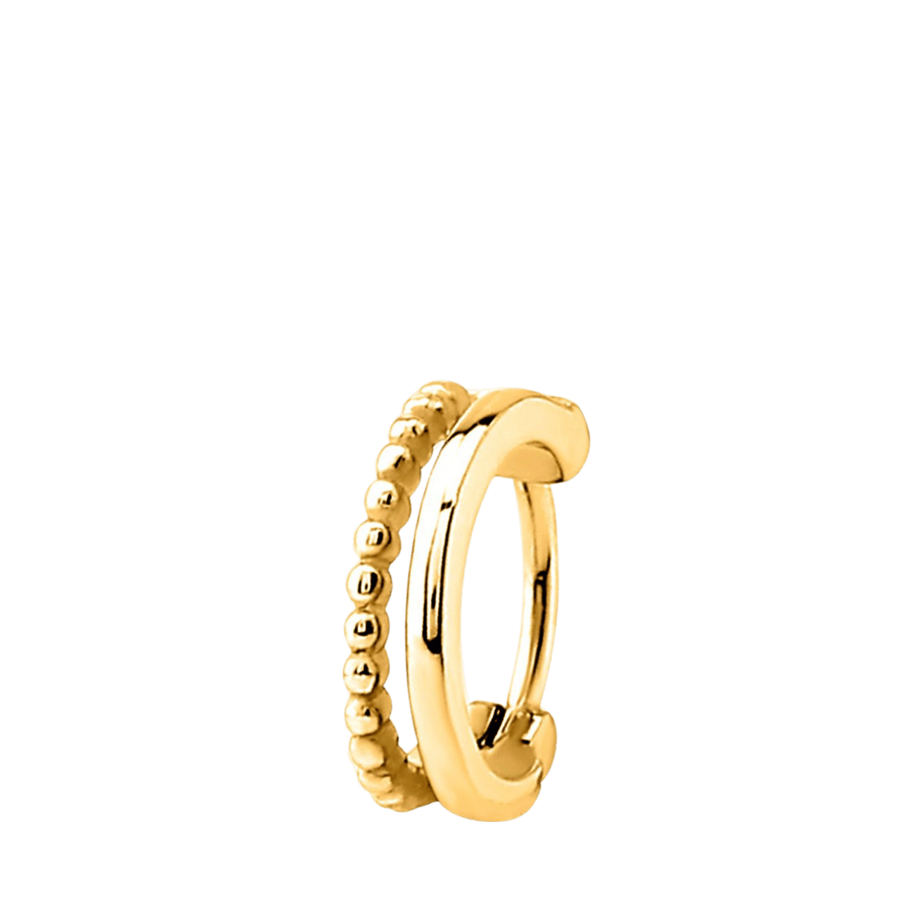 Stainless steel helixpiercing gold 2rij bol/glad