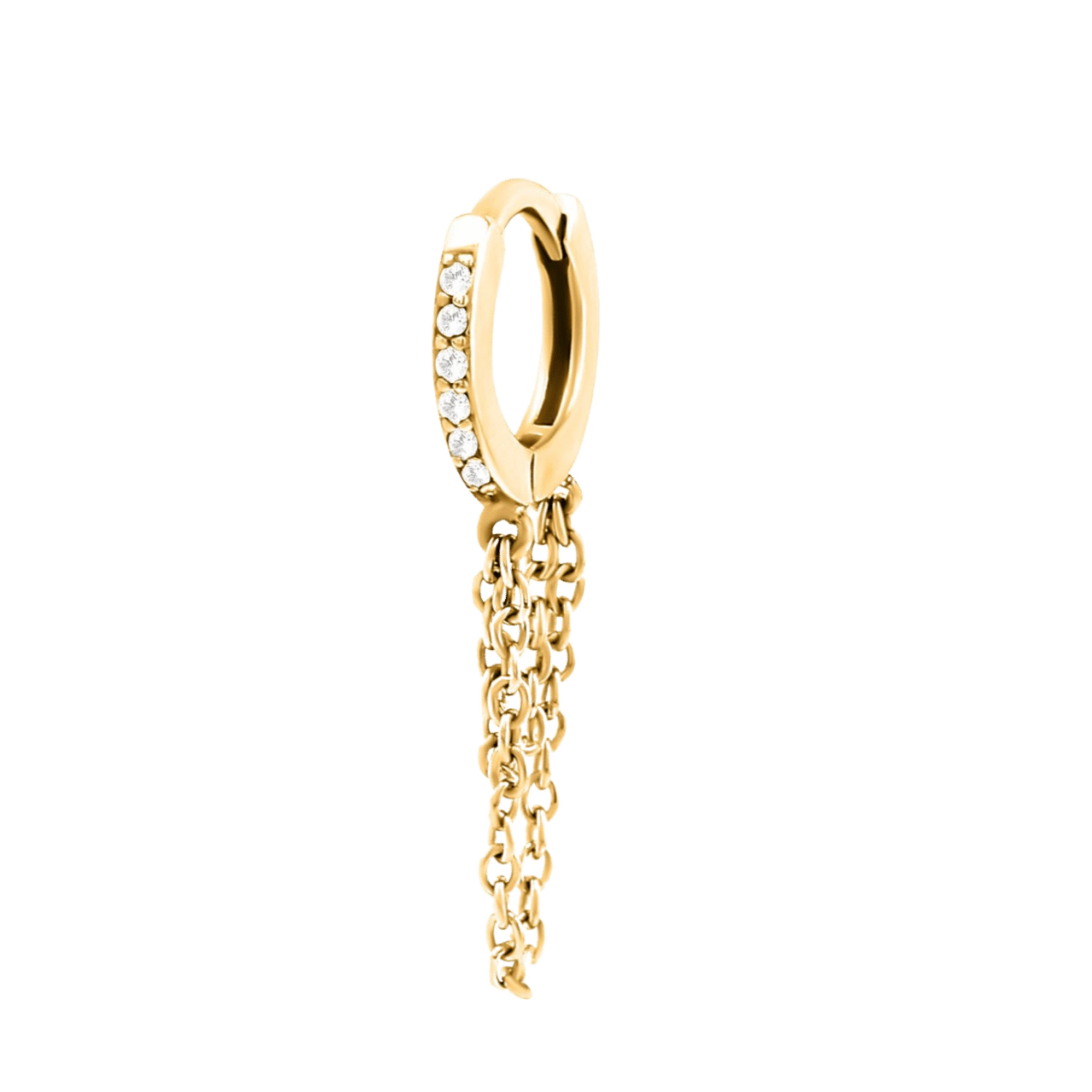 Stalen goldplated helixpiercing met kristal voor dames
