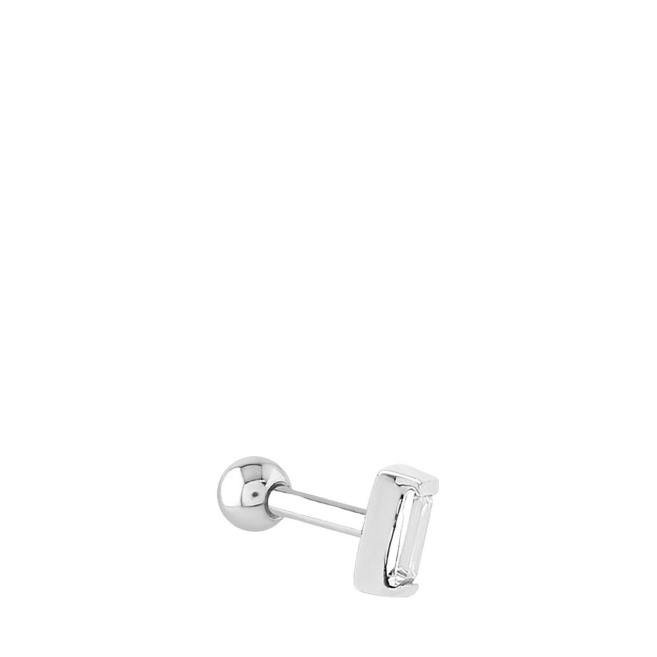 Stainless steel helixpiercing baguette zirkonia