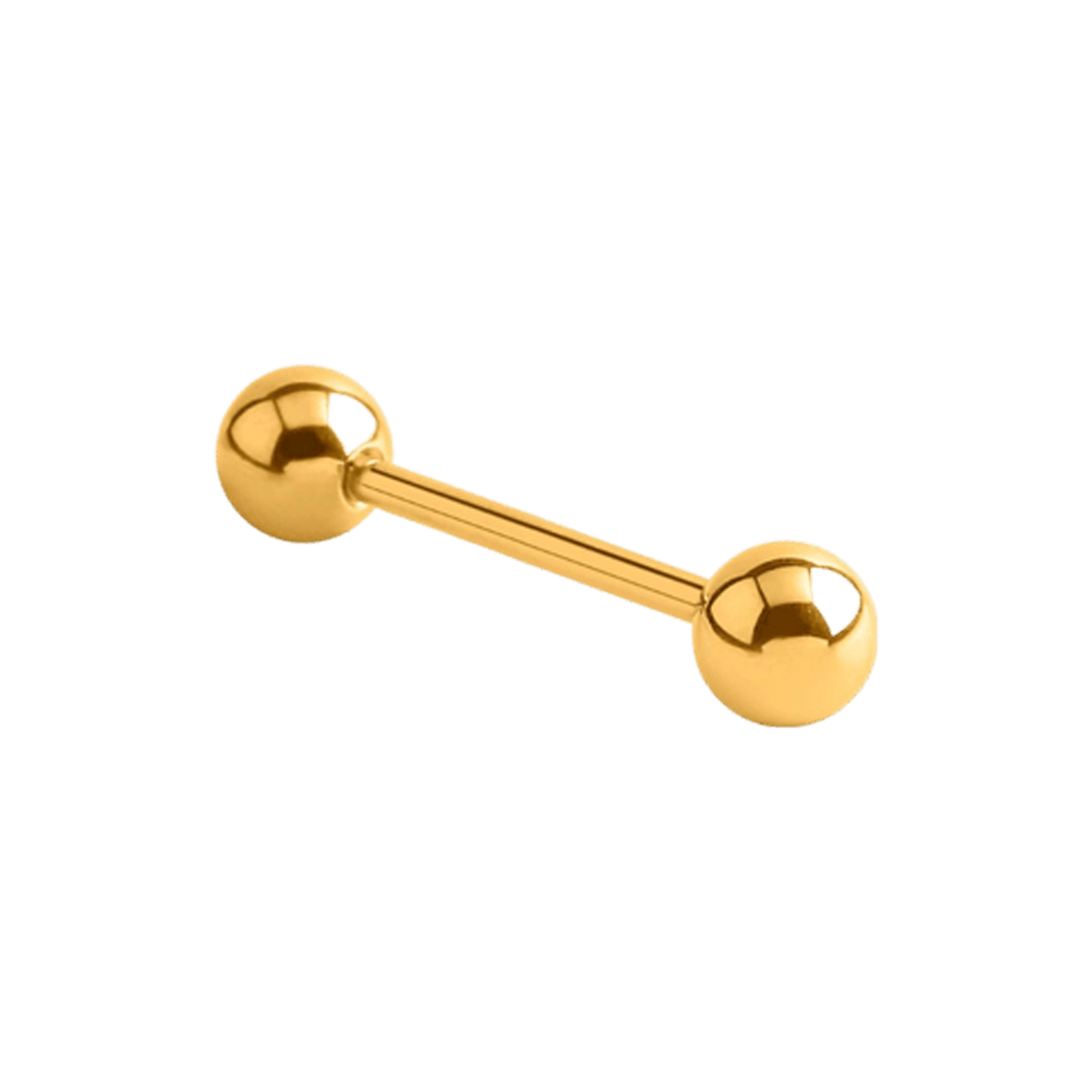 Stainless steel goldplated tongpiercing gold barbell voor dames