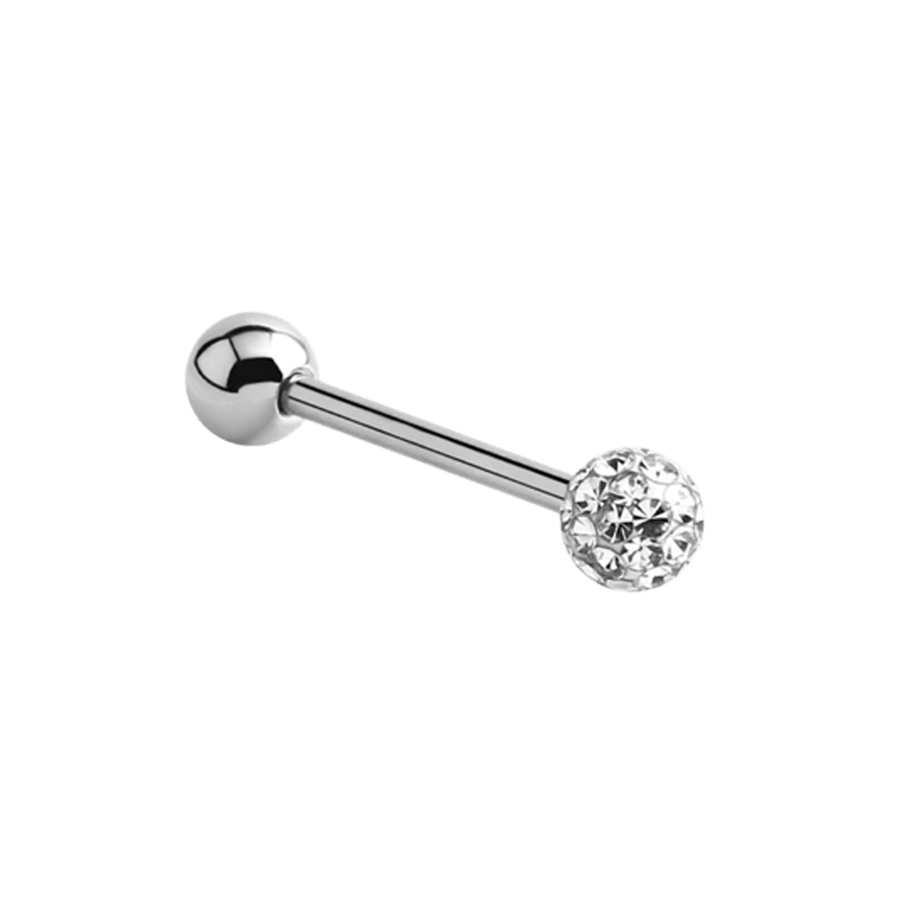 Stainless steel tongpiercing barbell kristal