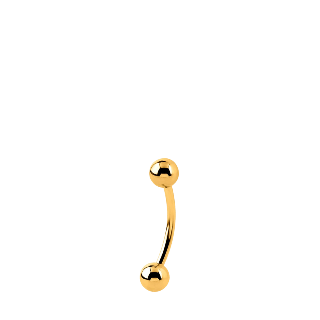 Stalen goldplated piercing micro barbell bol voor dames