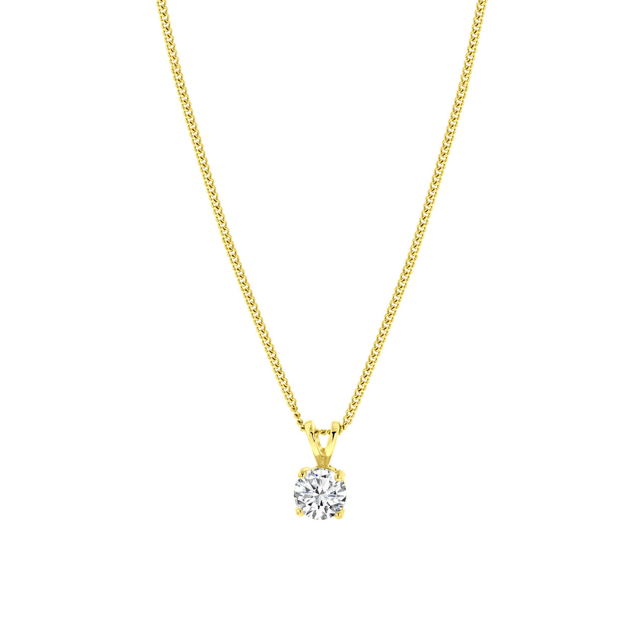 Silberne goldplattierte Halskette mit Anhänger und Swarovski Zirkonia für Damen