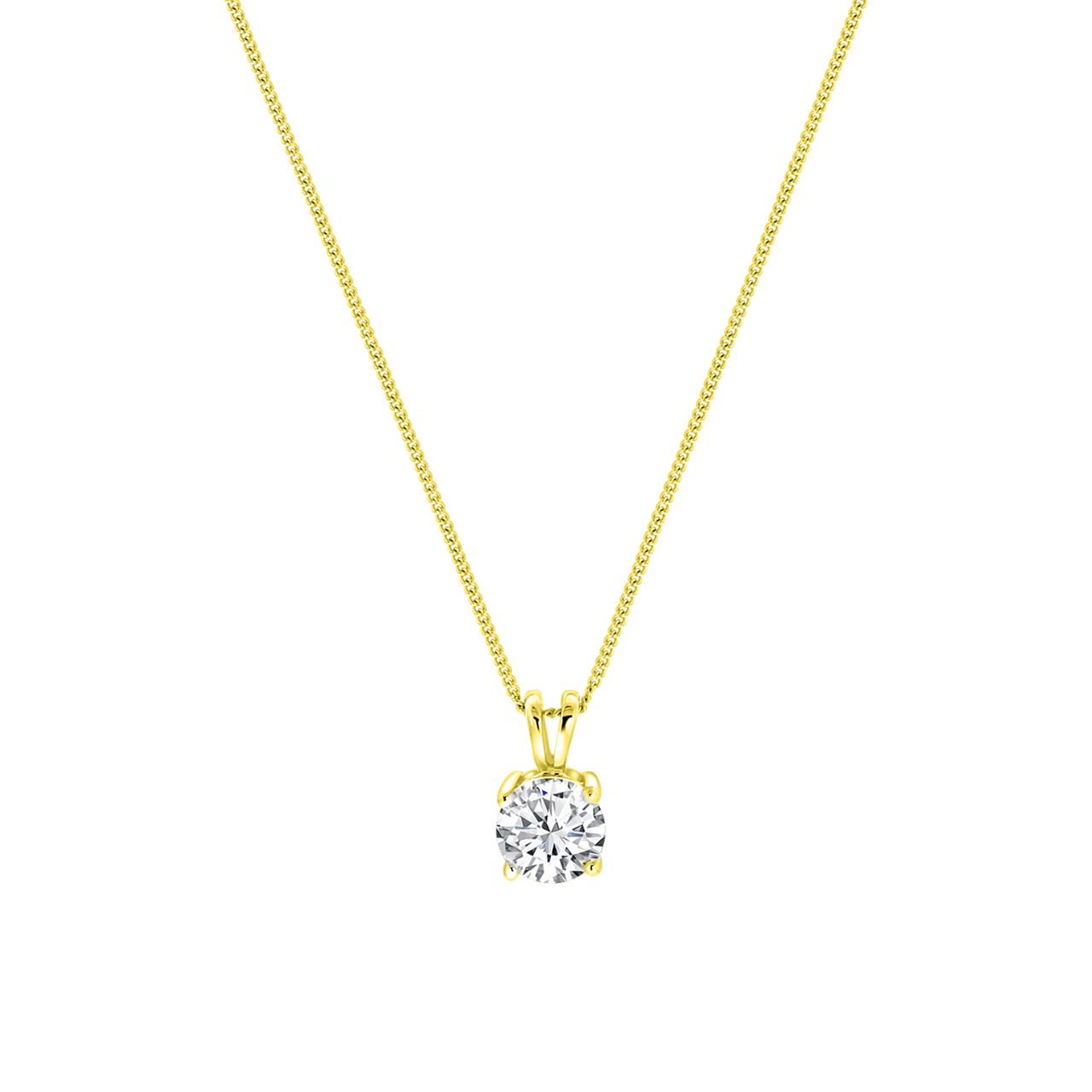 Zilveren goldplated ketting met Swarovski zirkonia voor dames