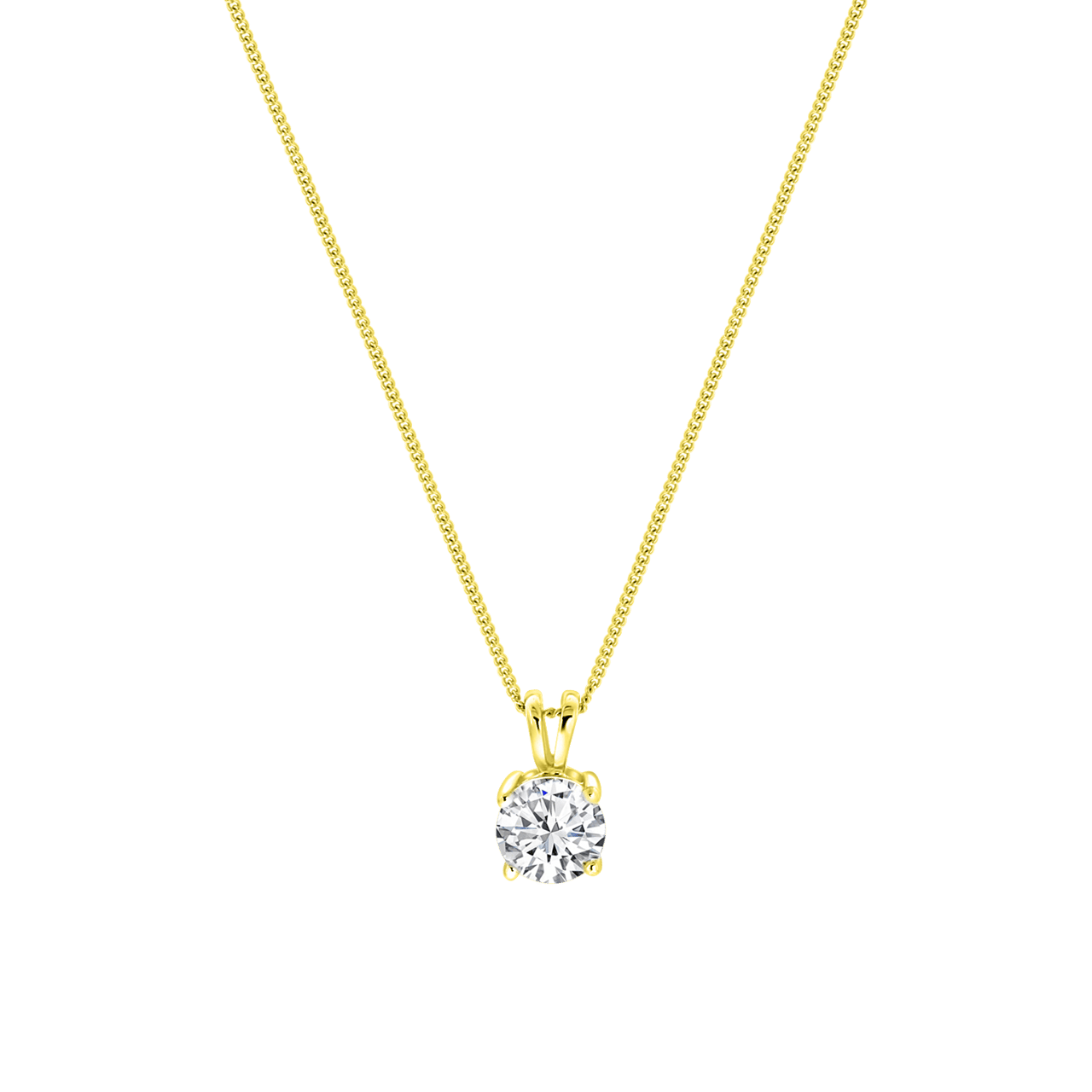 Zilveren ketting goldplated met zirkonia 8mm voor dames