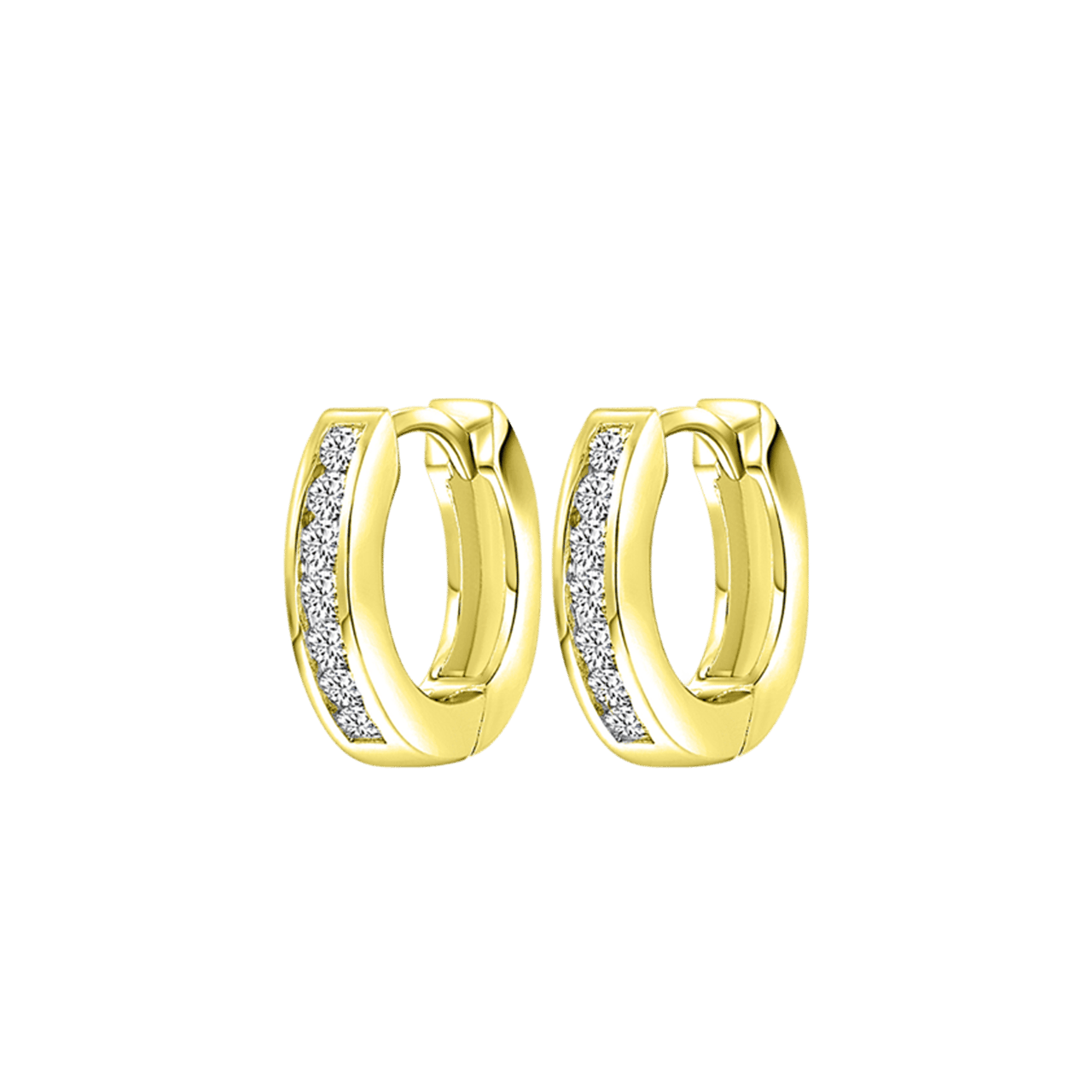 Zilveren oorringen goldplated met zirkonia voor dames