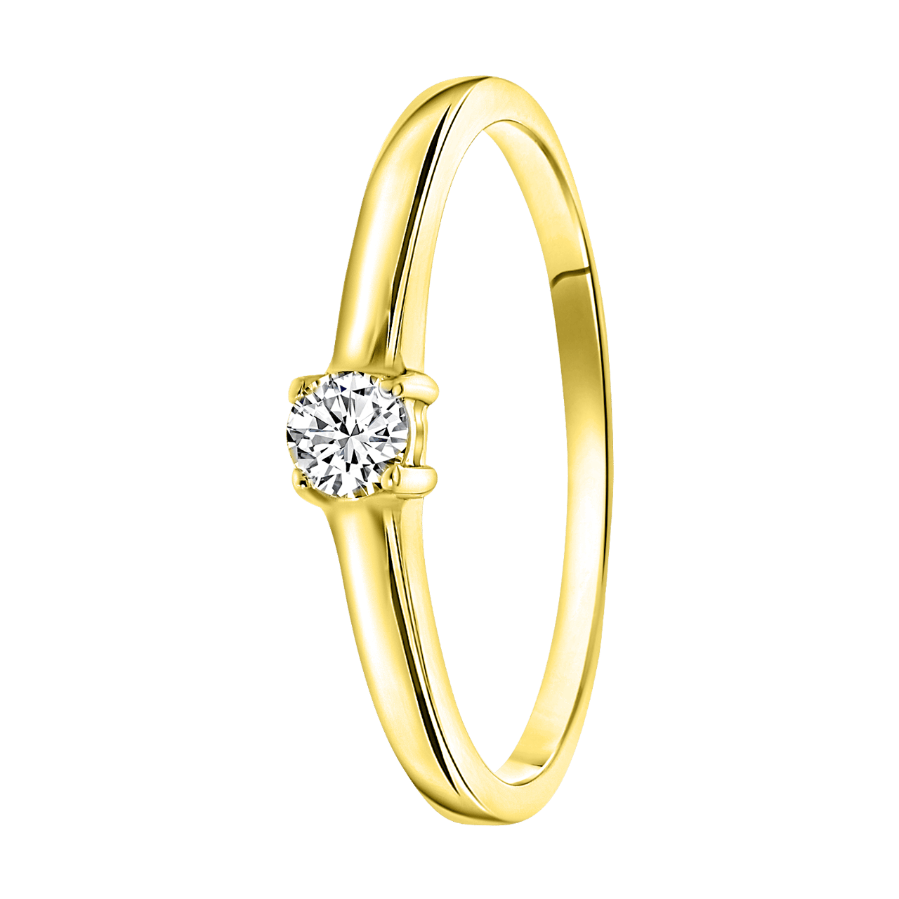 Ring, 925 Silber, vergoldet, mit Zirkonia 3,5 mm