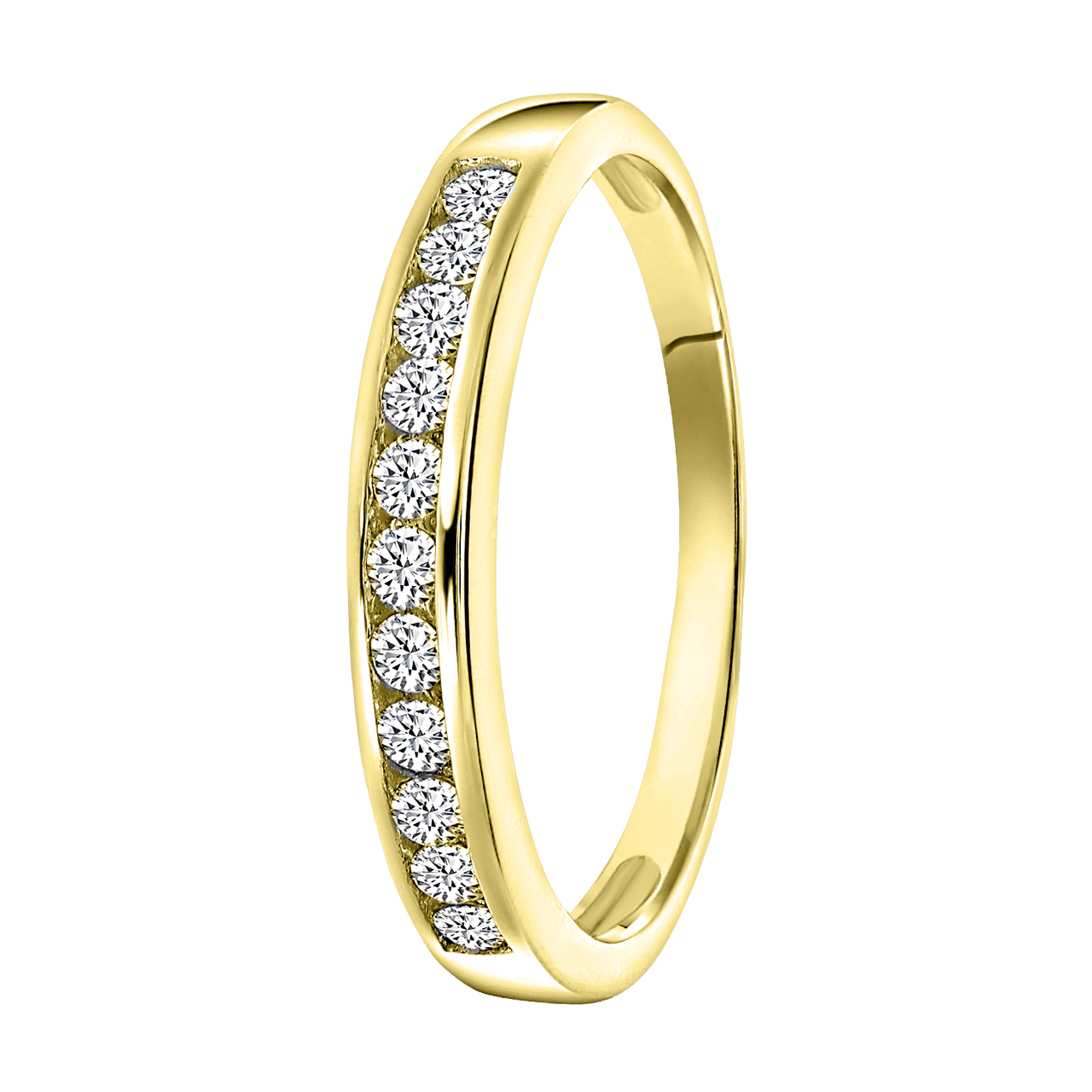 Zilveren goldplated ring met swarovski zirconia voor dames
