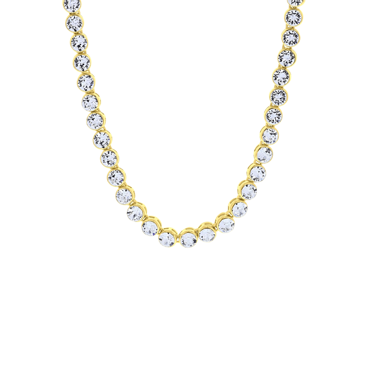Zilveren goldplated tennisketting met kristal voor dames