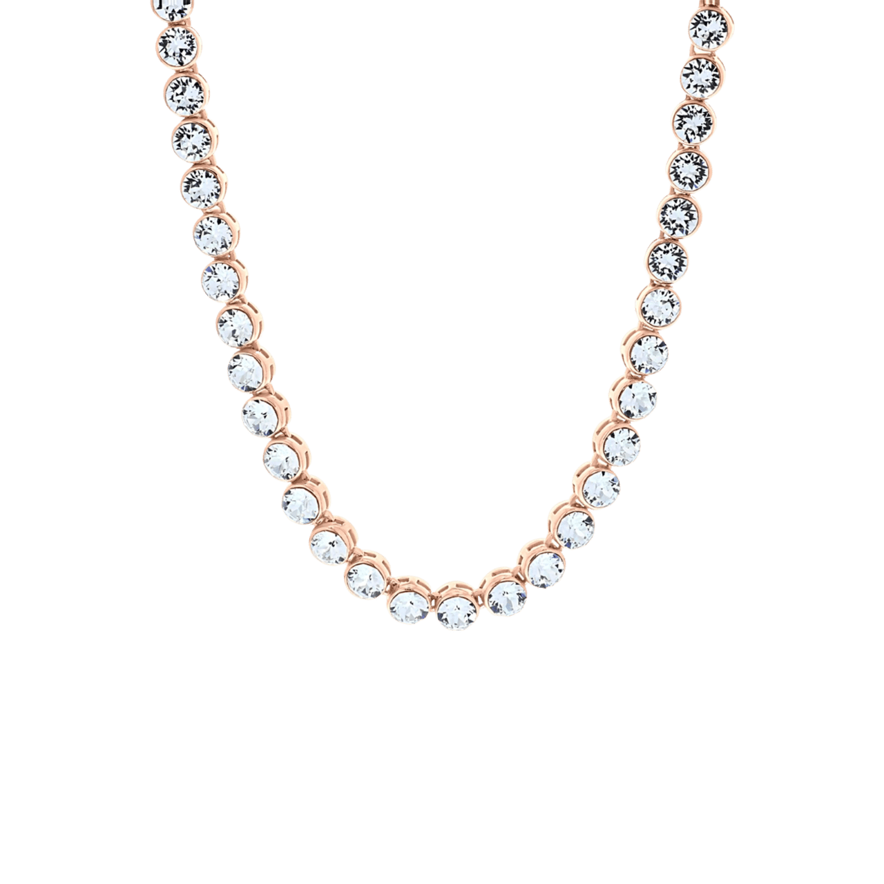 Collier, 925 Silber, rotvergoldet, mit Kristall, weiß