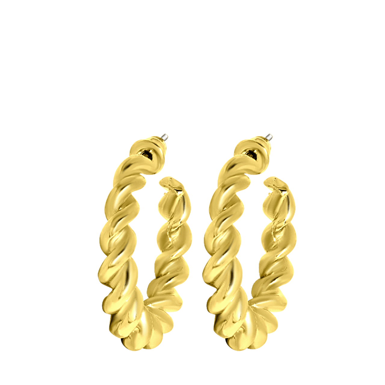 Goudkleurige bijoux oorringen koord