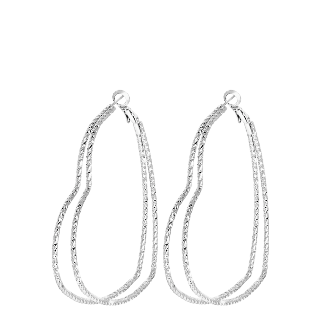 Zilverkleurige bijoux oorringen hart