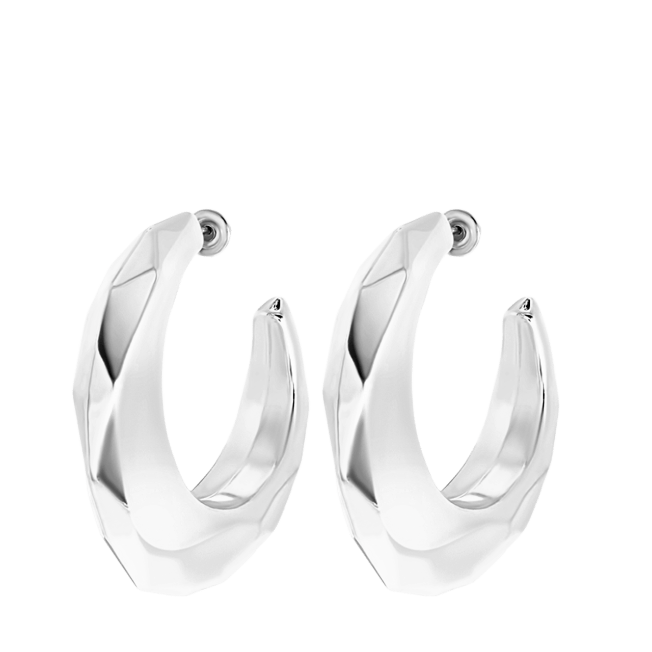 Zilverkleurige bijoux oorringen