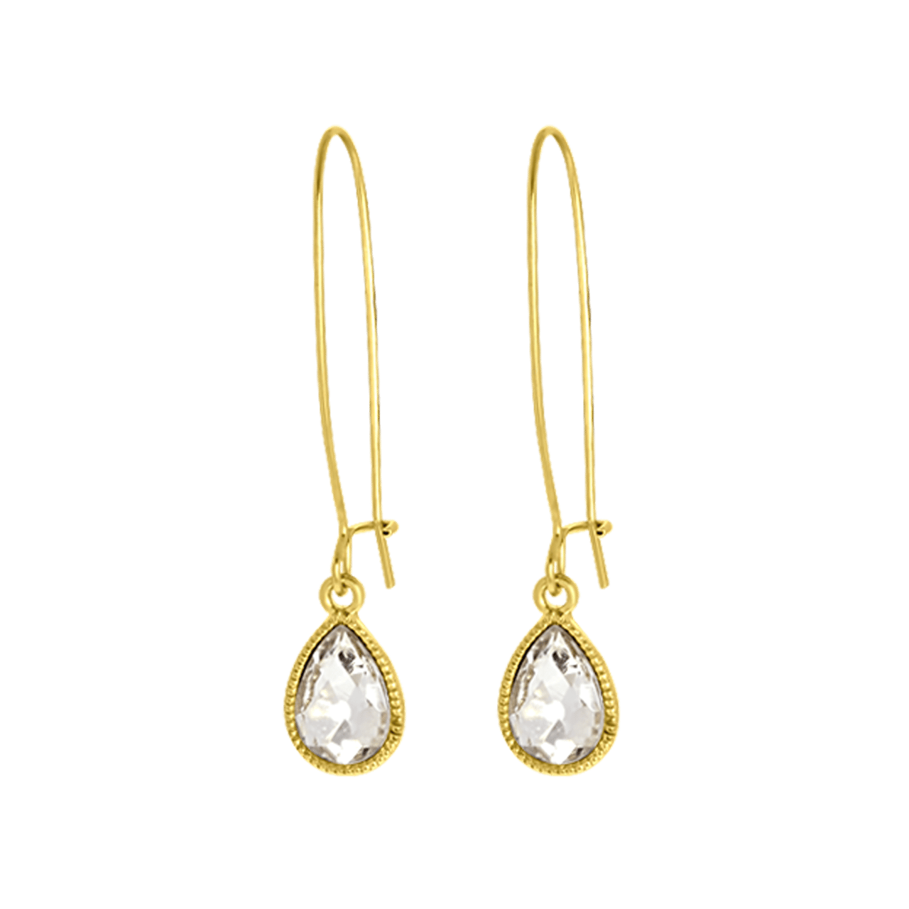 Goldfarbene Bijoux-Ohrringe mit Steinchen