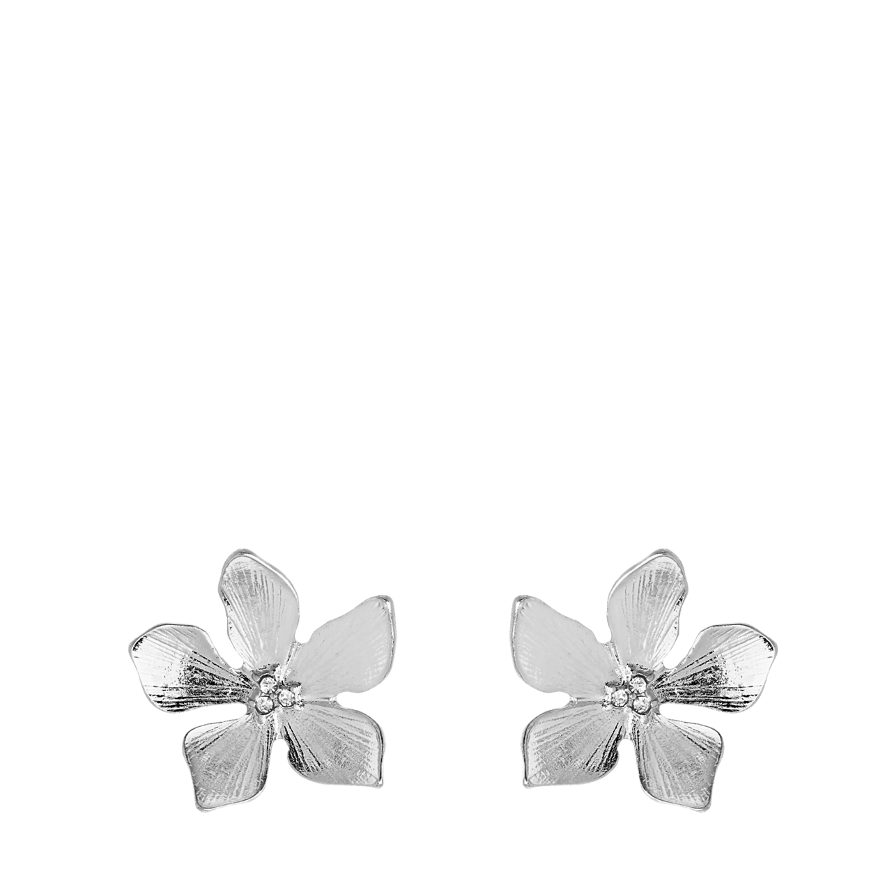 Bijoux zilverkleurige oorknoppen bloem voor dames