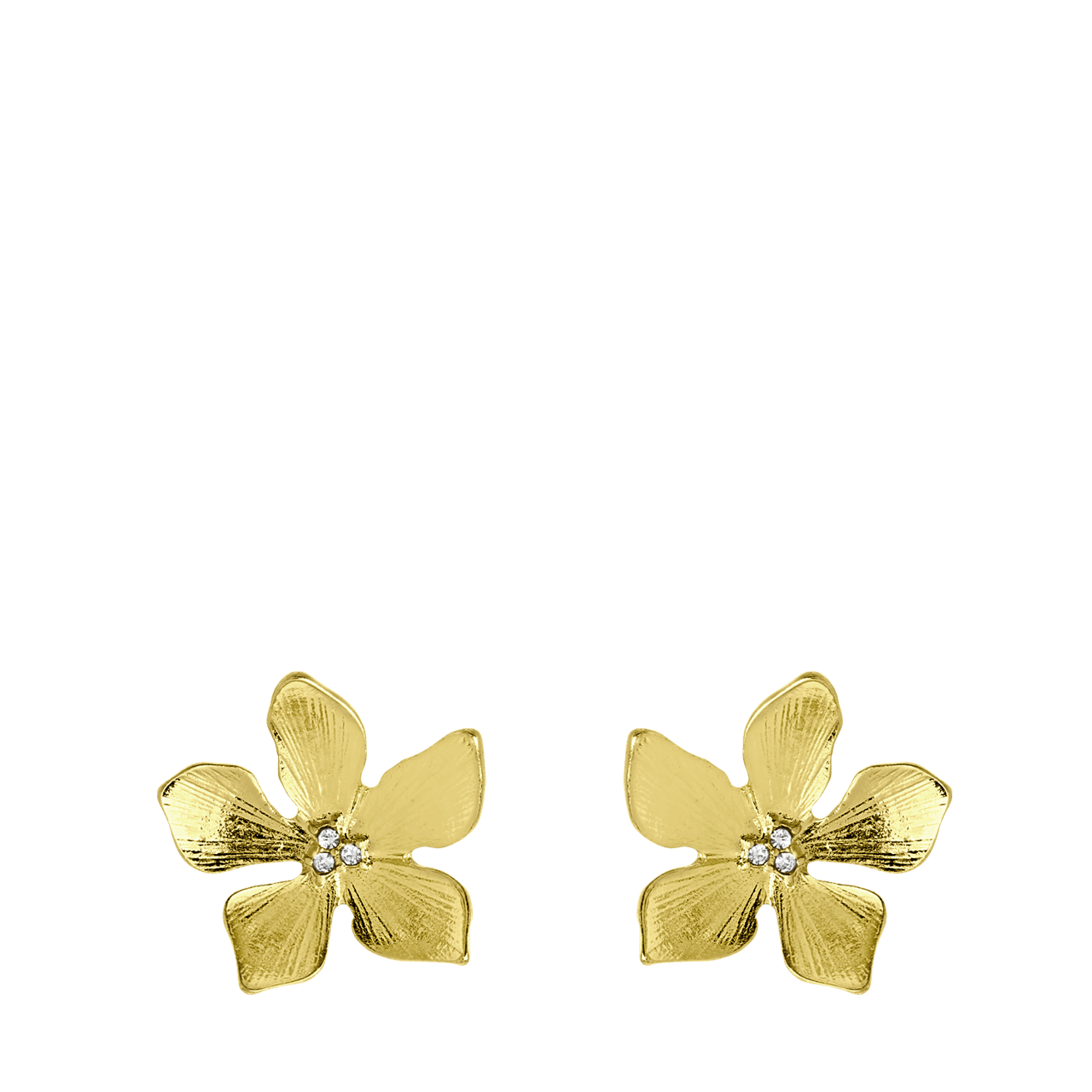 Goudkleurige bijoux oorbellen bloem