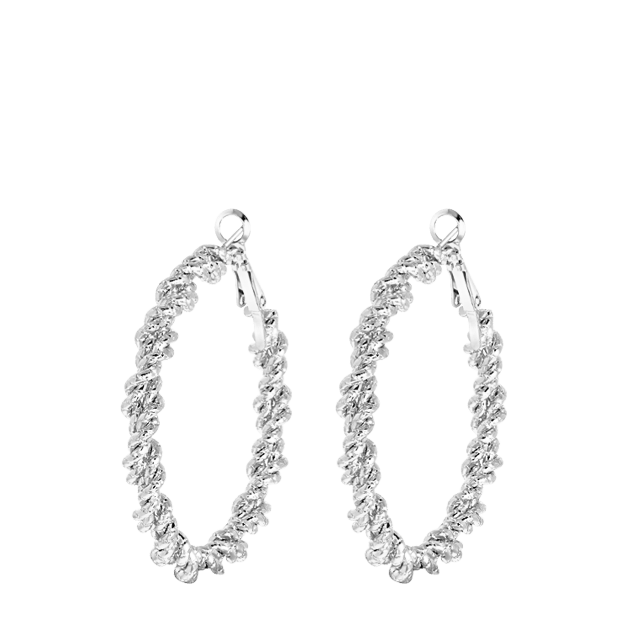 Zilverkleurige gedraaide bijoux oorringen