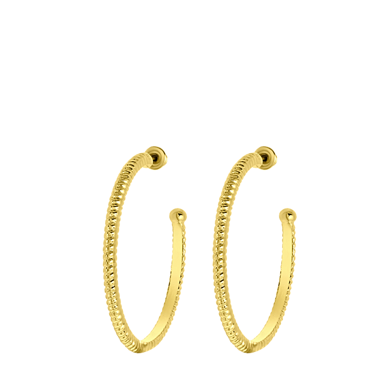 Goudkleurige bijoux oorringen bewerkt