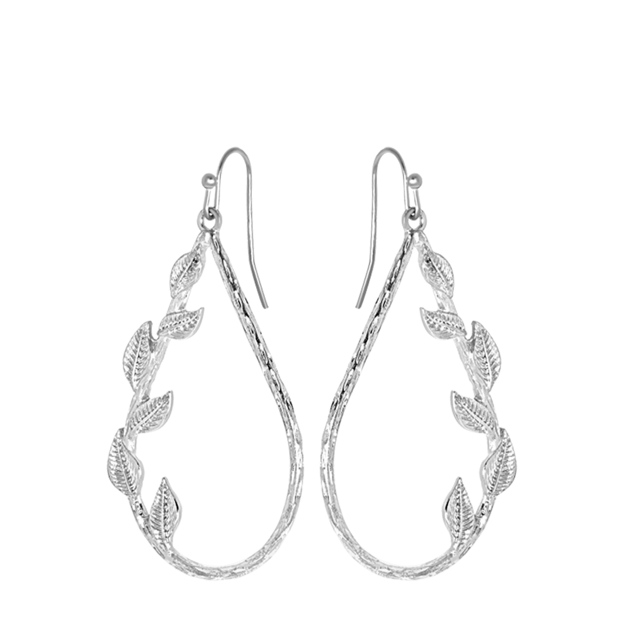 Zilverkleurige bijoux oorbellen floral