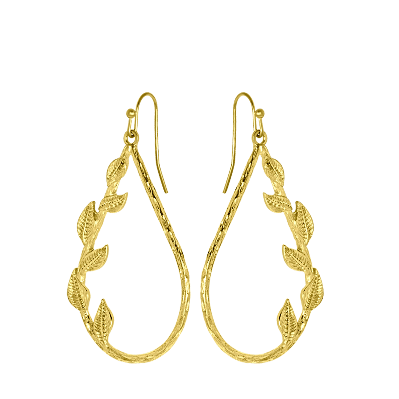 Goldfarbene Bijoux-Ohrringe, floral