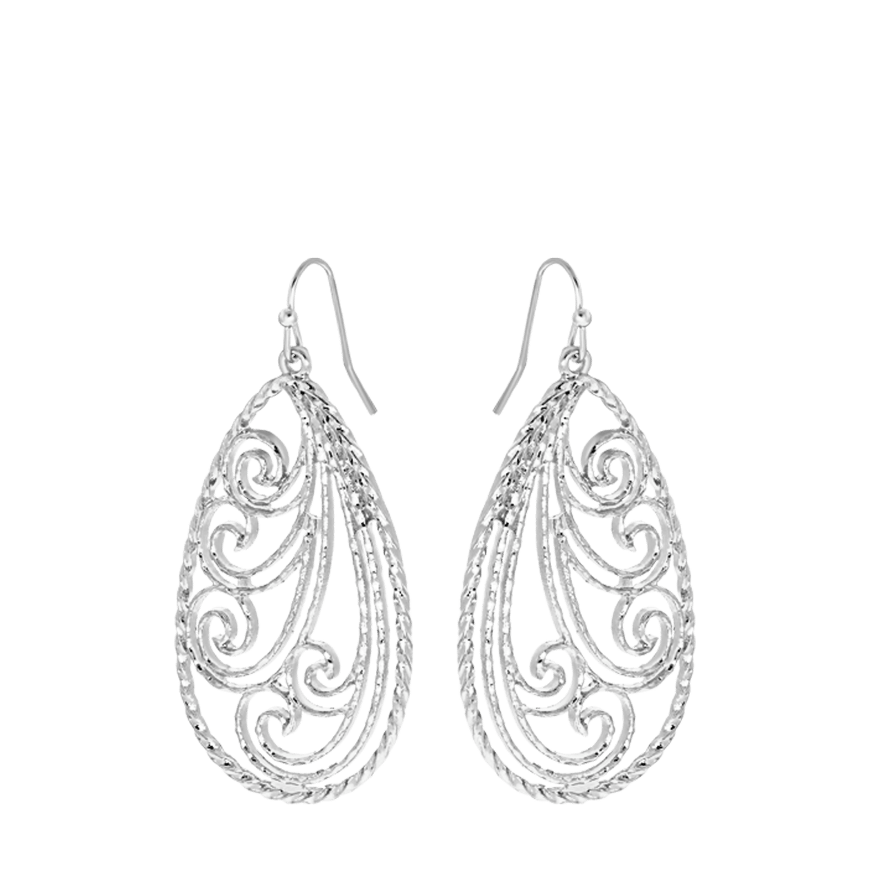 Zilverkleurige bijoux oorbellen krullen