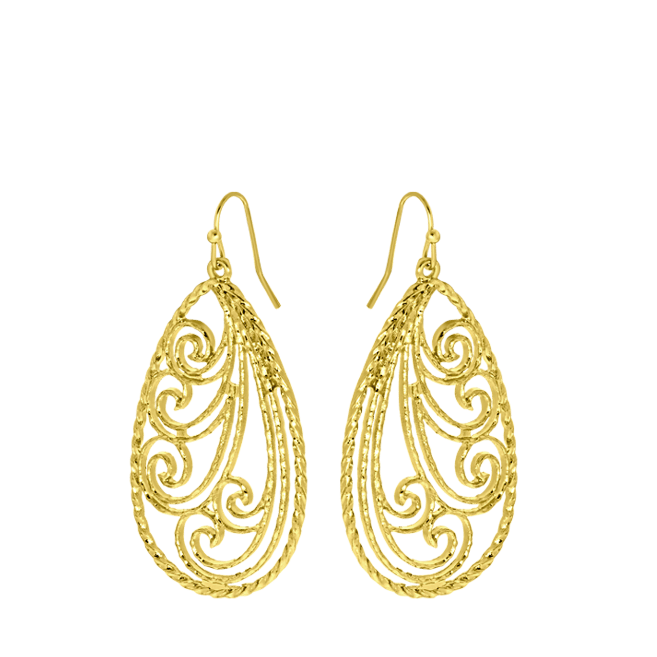 Goudkleurige bijoux oorbellen krullen